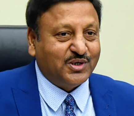The Chief Election Commissioner, Shri Rajiv Kumar addressing at the signing of MoU between Election Commission of India (ECI) with two prominent organizations, the Indian Banks? Association (IBA) and the Department of Posts (DoP), in New Delhi on February 26, 2024.